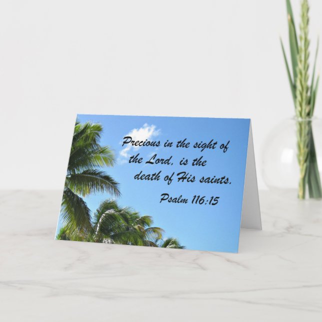 Psalm 116:15 Precious in the sight of the Lord is Card (Front)