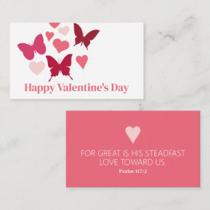 Psalm 117:2 Valentine Butterflies Enclosure Card