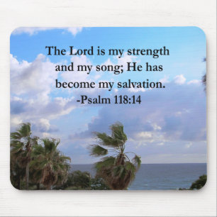 PSALM 118:14 SERENE OCEAN PHOTO DESIGN MOUSE PAD