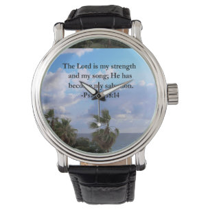 PSALM 118:14 SERENE OCEAN PHOTO DESIGN WATCH