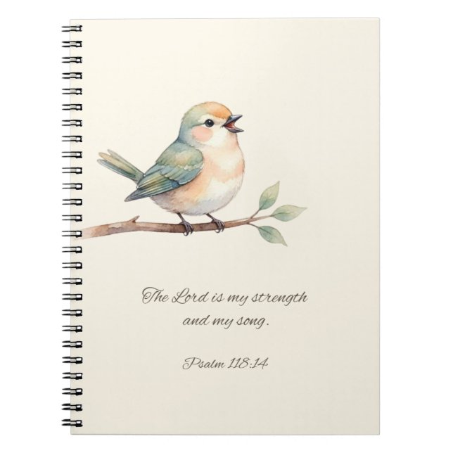 Psalm 118:14 with Bird Notebook (Front)