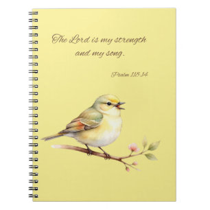 Psalm 118:14 Yellow Bird Notebook