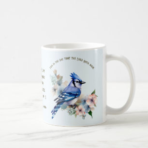 Psalm 118:24-26 Song Bird Mug with Blue Jays