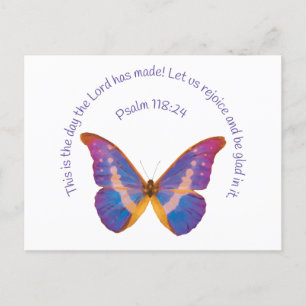 Psalm 118:24 and Watercolor Butterfly Postcard