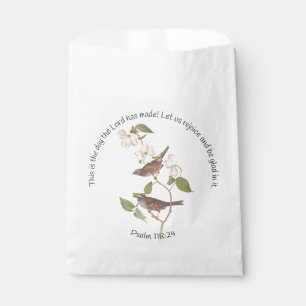 Psalm 118:24 Bible Verse and Sparrow Pair Favour Bag