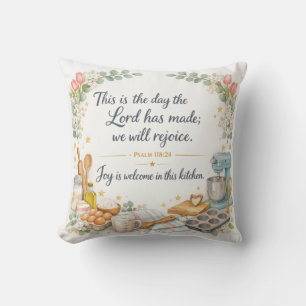 Psalm 118:24 Bible Verse, Messianic Jewish Decor Throw Pillow