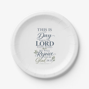 Psalm 118:24 KJV This Is the Day Bible Verse Paper Plate