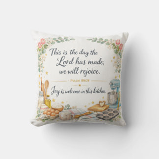 Psalm 118:24, Messianic Jewish Decor, Bible Verse Throw Pillow