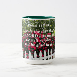 Psalm 118:24 This is the day the Lord has made Two-Tone Coffee Mug
