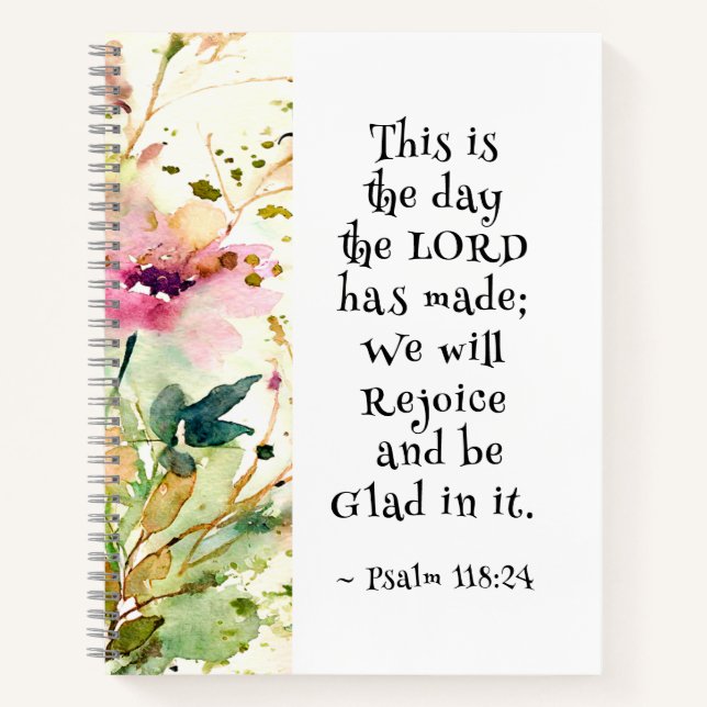 Psalm 118:24 This is the Day the Lord Made Bible Notebook (Front)