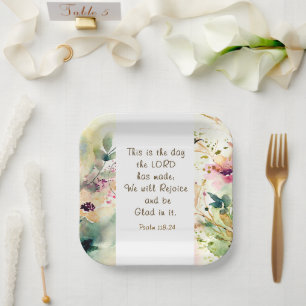 Psalm 118:24 This is the Day the Lord Made Bible Paper Plate