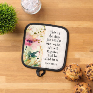 Psalm 118:24 This is the Day the Lord Made Bible  Pot Holder