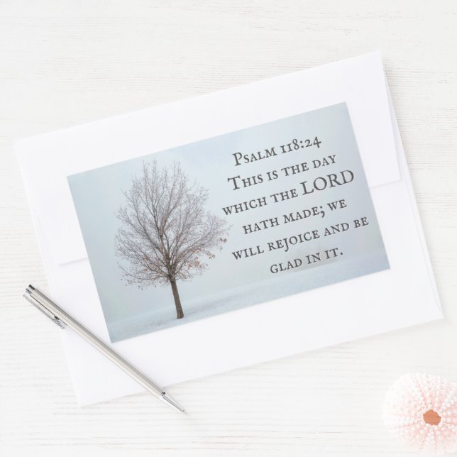 Psalm 118:24 This is the Day Winter Tree Sticker (Envelope)