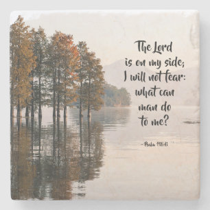 Psalm 118:6 Lord is on my side I will not fear Stone Coaster