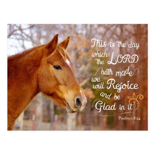 Psalm 118 Bible Verse Chestnut Horse Postcards Zazzle.ca
