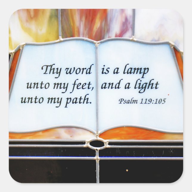 Psalm 119:105 Bible Verse  Square Sticker (Front)