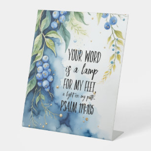Psalm 119:105 Christian Bible Verse on Image Pedestal Sign