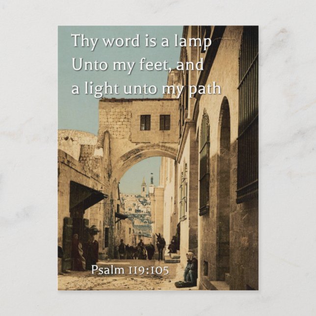 Psalm 119 - 105 in Via Dolorosa, Jerusalem Postcard (Front)