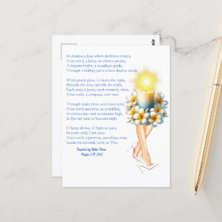 Psalm 119:105 Inspired Poem- Candle Lady Postcard