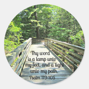 Psalm 119:105 Thy word is a lamp... Classic Round Sticker