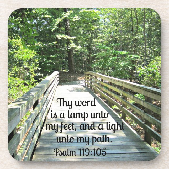 Psalm 119:105 Thy word is a lamp... Coaster (Front)