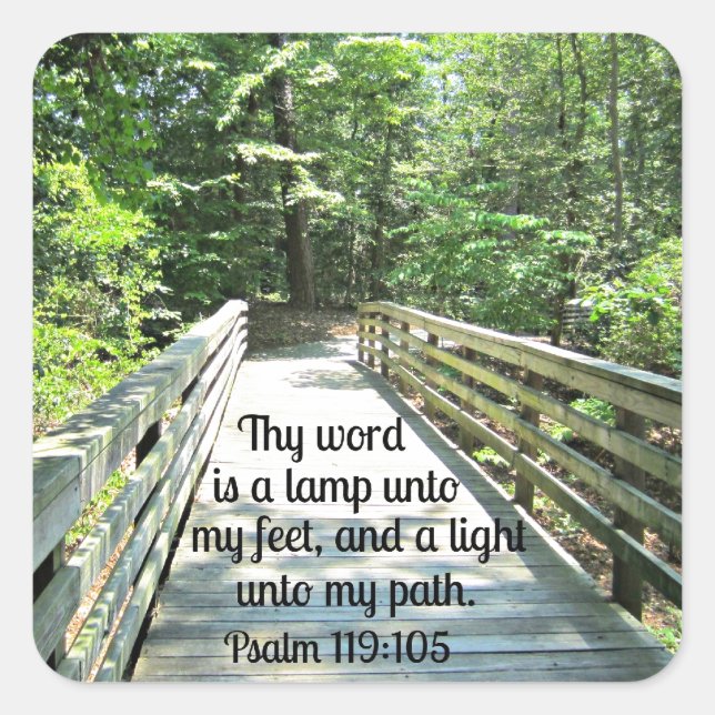 Psalm 119:105 Thy word is a lamp... Square Sticker (Front)