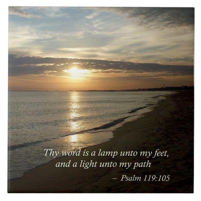 Psalm 119:105 Thy word is a lamp Tile (Front)