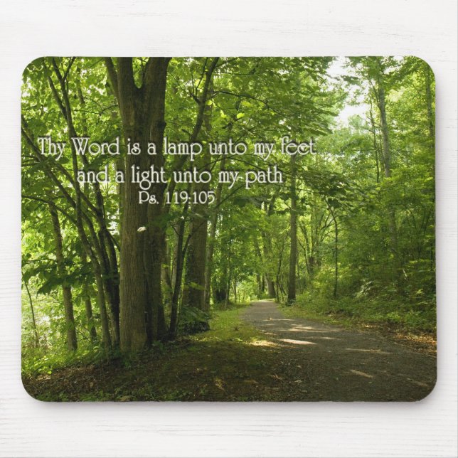 Psalm 119:105 Thy word is a lamp unto my feet Mouse Pad (Front)