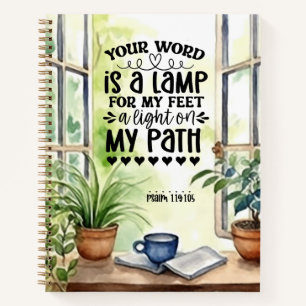 Psalm 119:105 Your Word is a Lamp Bible Verse  Notebook