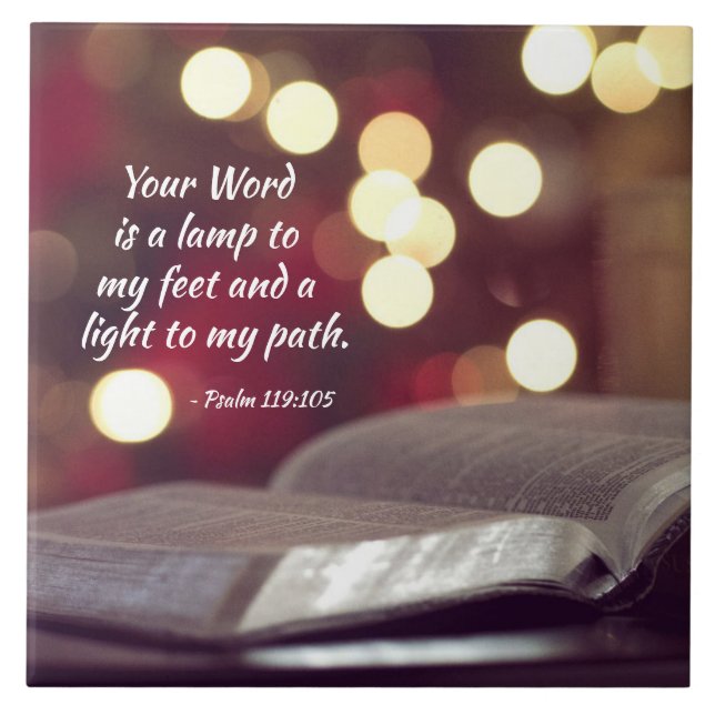 Psalm 119:105 Your Word is a Lamp to my Feet Tile (Front)