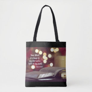 Psalm 119:105 Your Word is a Lamp to my Feet Tote Bag