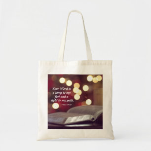 Psalm 119:105 Your Word is a Lamp to my Feet Tote Bag