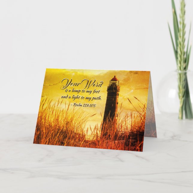 Psalm 119:105 Your Word is a lamp unto my feet Card (Front)