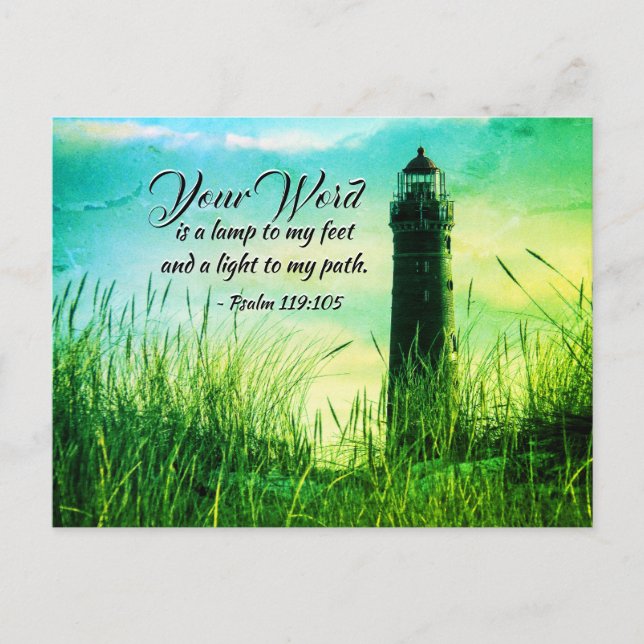 Psalm 119:105 Your Word is a lamp unto my feet Postcard (Front)