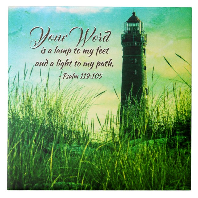 Psalm 119:105 Your Word is a lamp unto my feet Tile (Front)