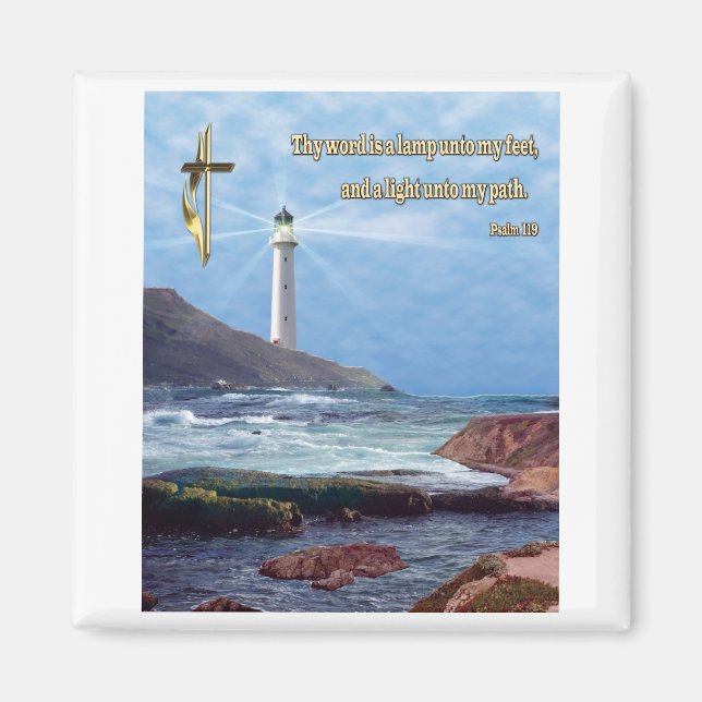 Psalm 119  Christian lighthouse gifts Magnet (Front)