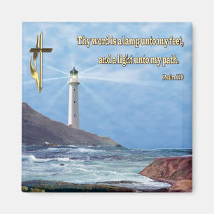 Psalm 119  Christian lighthouse Magnet