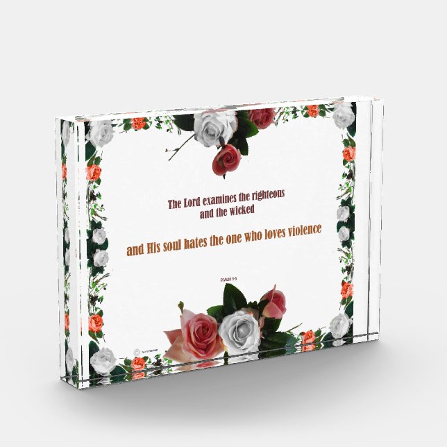 Psalm 11:5, No Violence Photo Block (Left)