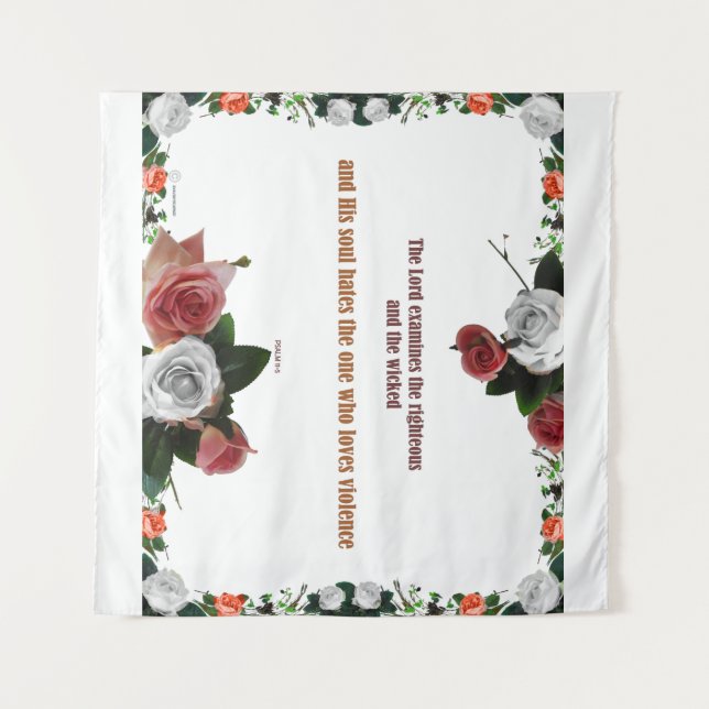 Psalm 11:5, No Violence Tapestry (Front (Horizontal))