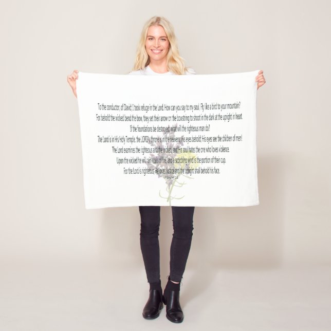 Psalm 11 Scripture Art - Divine Justice & Trust Fleece Blanket (In Situ)