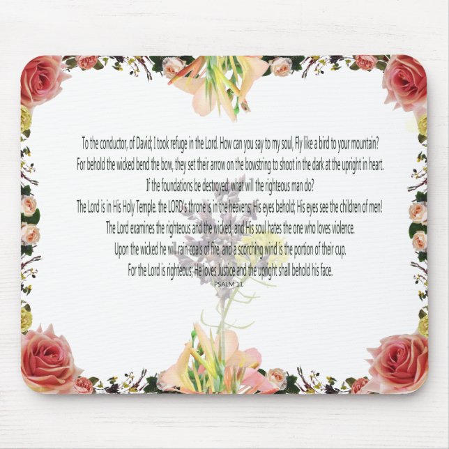 Psalm 11 Scripture Art - Divine Justice & Trust Mouse Pad (Front)