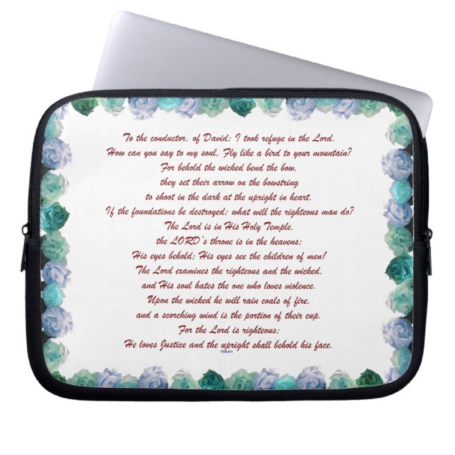 Psalm 11 Scripture Art - Trust in the Lord Laptop Sleeve (Front)