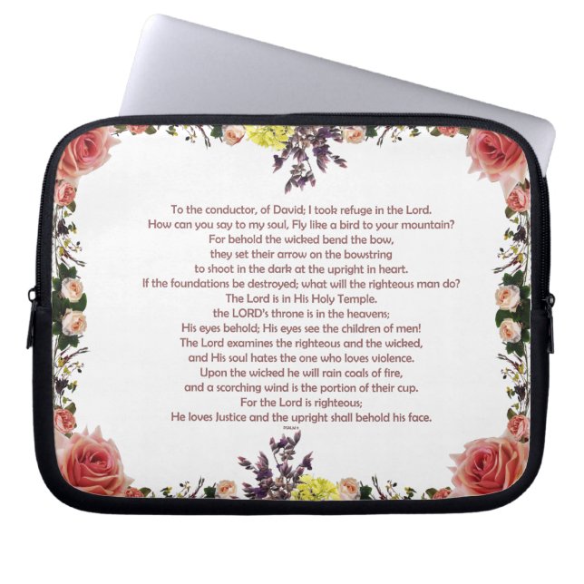 Psalm 11 Scripture Art - Trust in the Lord Laptop Sleeve (Front)