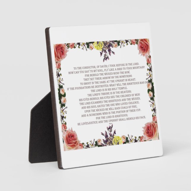 Psalm 11 Scripture Art - Trust in the Lord Plaque (Front)
