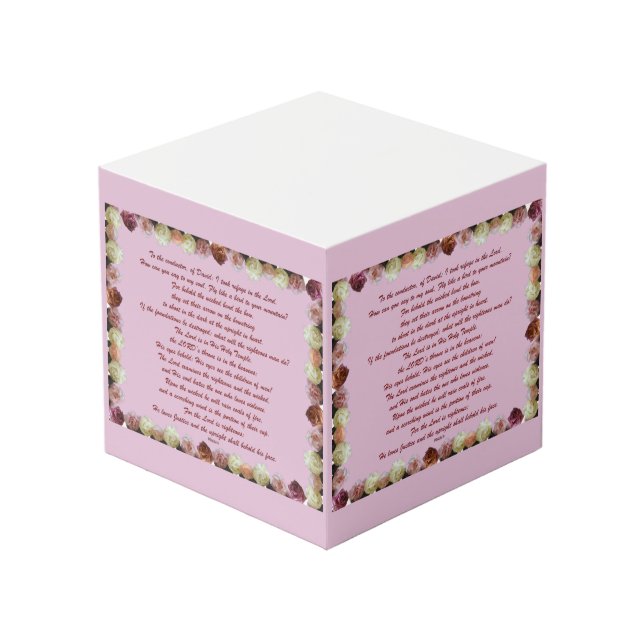 Psalm 11, Scripture, Bible Verse, Cube (Front Angled)