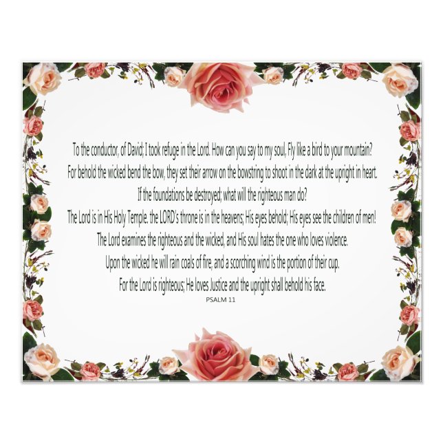 PSALM-11, See the Children of Men, Pink Floral Photo Print (Front)