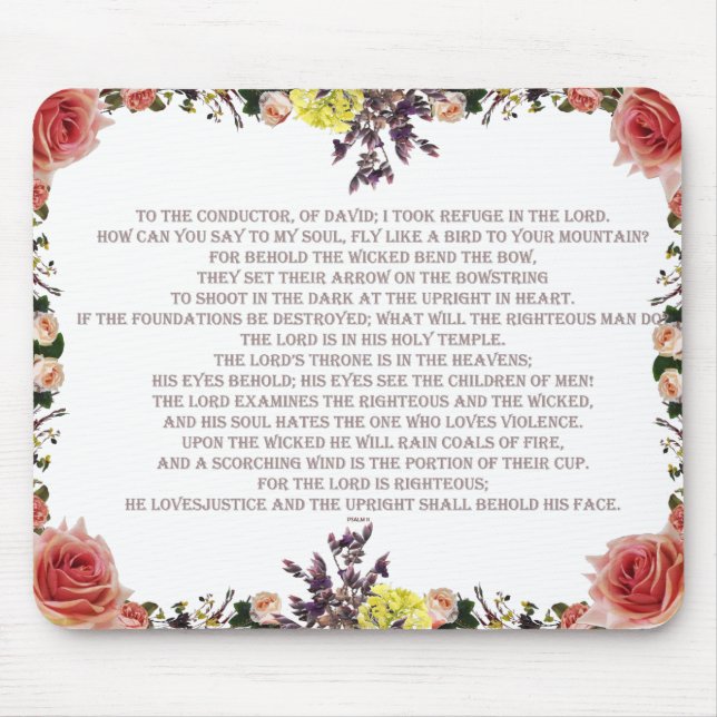 Psalm 11, The Lord Loved Justice, Mouse Pad (Front)