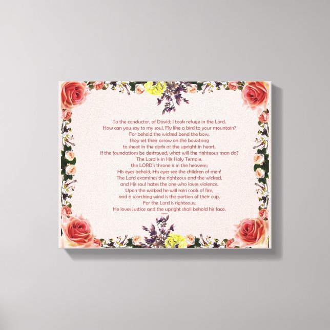 Psalm 11, To the conductor, of David; Canvas Print (Front)