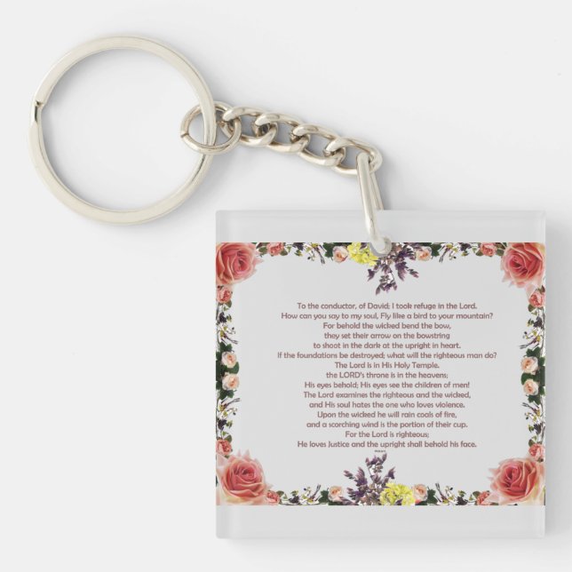 Psalm 11, To the conductor, of David; Keychain (Front)