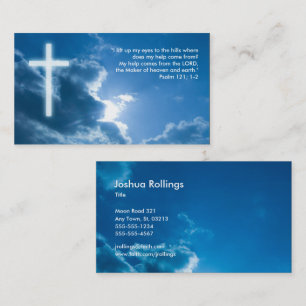 Psalm 121; 1-2   Blue Christian Business Card